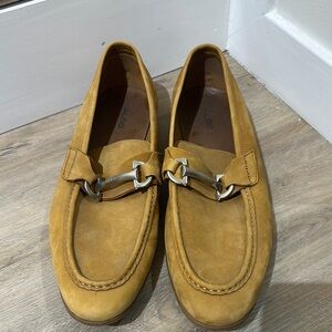 Clarks Men's Mustard Loafers with Silver Buckle